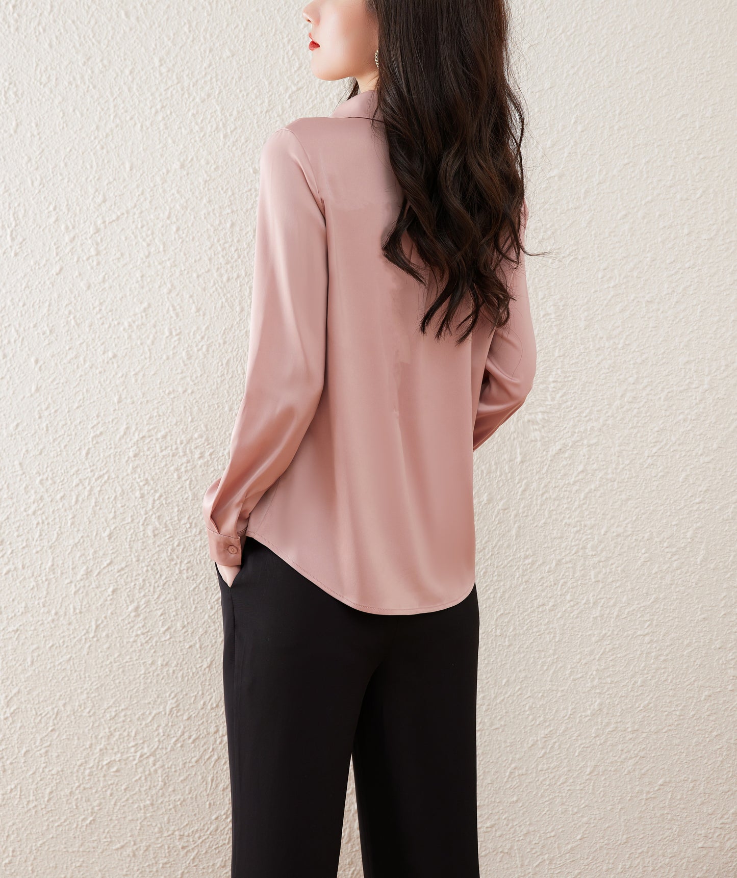 Womens Classic Solid Button Front Shirt - Flattering Long Sleeve Collar Design - Perfect for Work & Casual Office Wear - wardrobe Essential