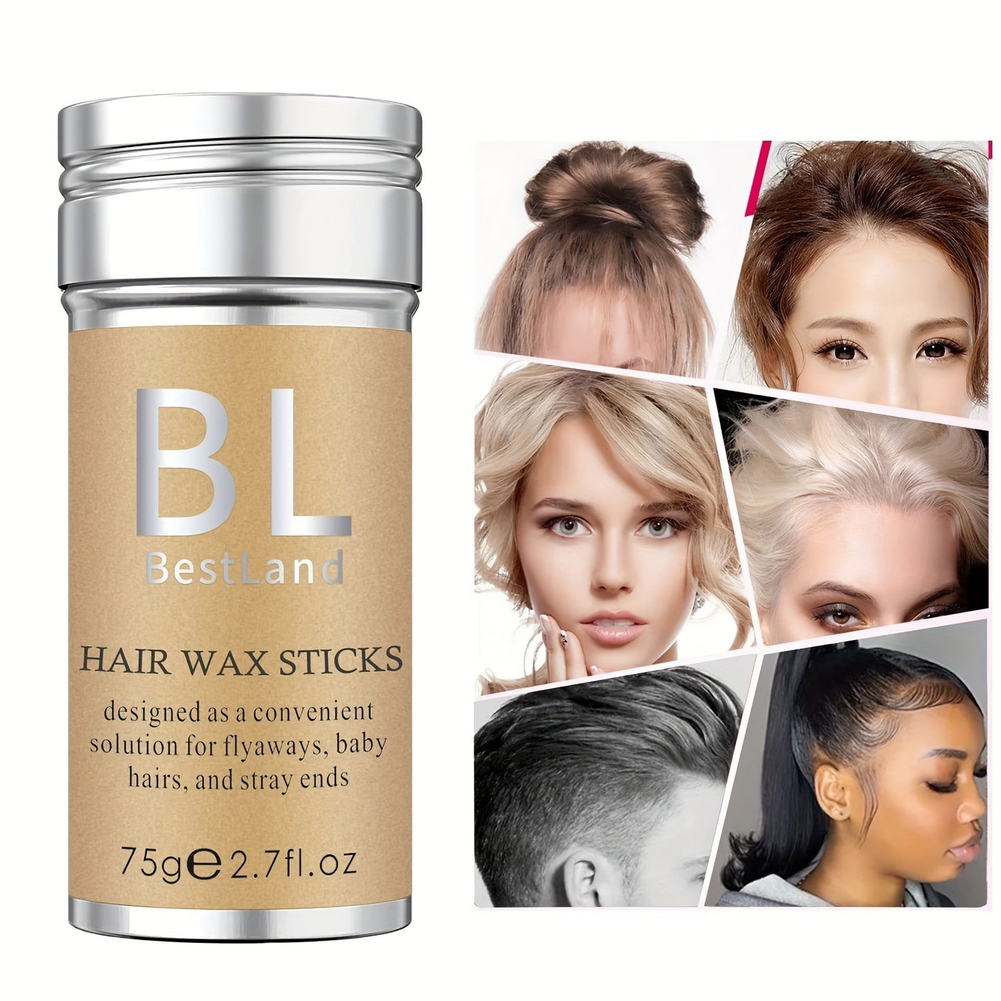 Wax Stick, Flyaways Styling Wax Stick for Hair Edge Control and Hair Styling, Children's Hair Styling Wax Stick