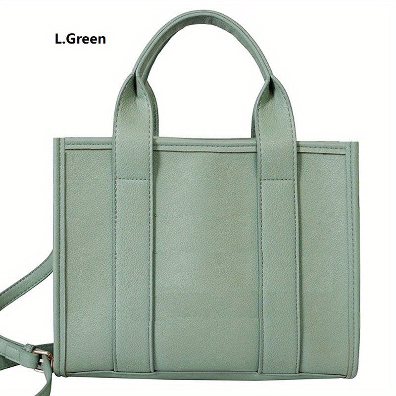 Chic Everyday Womens Tote - Durable PU Leather, Spacious Satchel with Top Handle - Ideal for Work & Casual Outings
