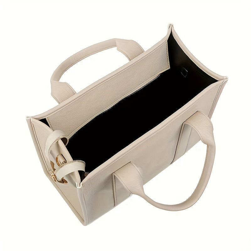 Chic Everyday Womens Tote - Durable PU Leather, Spacious Satchel with Top Handle - Ideal for Work & Casual Outings