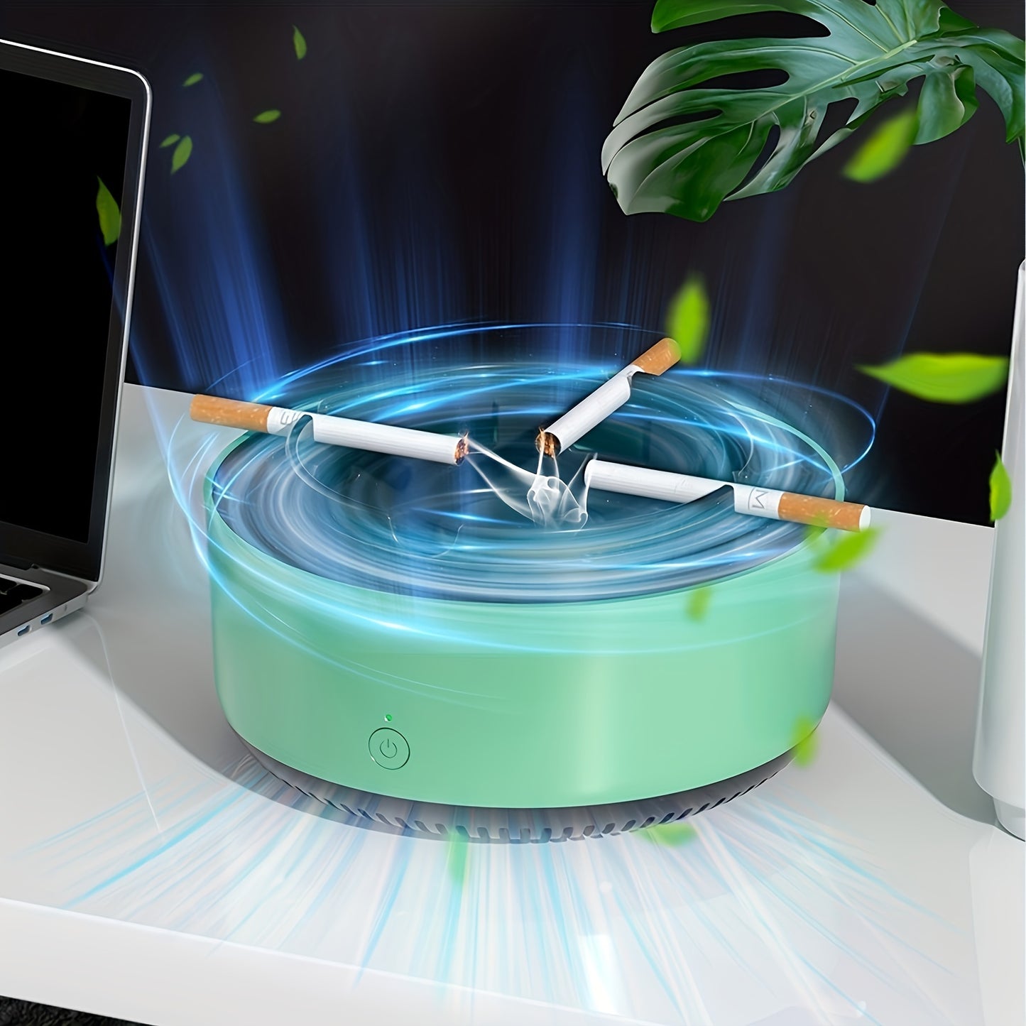 1pc, Smart Ashtray Air Purifier, Instantly Clears Second-hand Smoke And Odor, Battery Not Included, Household Gadgets, Holiday Gift, Birthday Gift, Gift For Friends