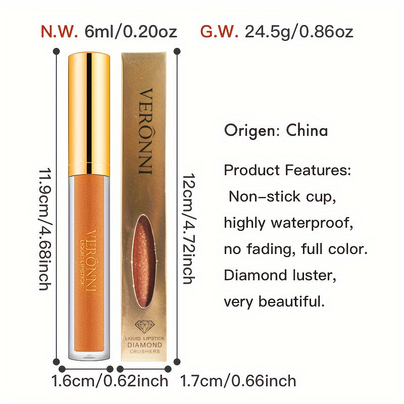 10 Colors Diamond Shiny Lip Gloss, Pearly Glitter Shimmer Finish High Pigmented, Long Lasting Makeup, Smudge Proof Lip Stain Valentine's Day Gifts For Music Festival