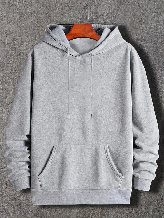 Effortless Style & Comfort: Durable Men's Geometric Hoodie with Kangaroo Pocket - Perfect for Spring/Fall