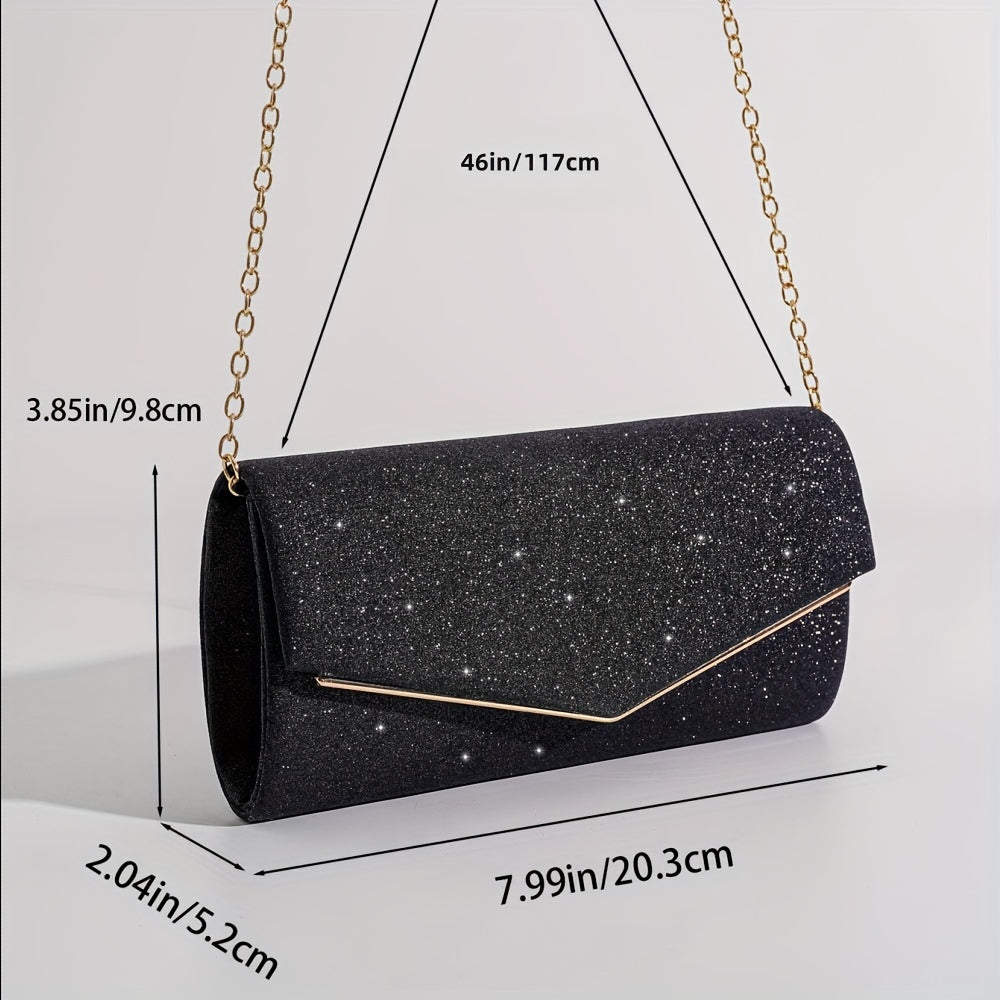 Women's Fashion Clutch With Shoulder Strap And Chain For Evening Party Wallet