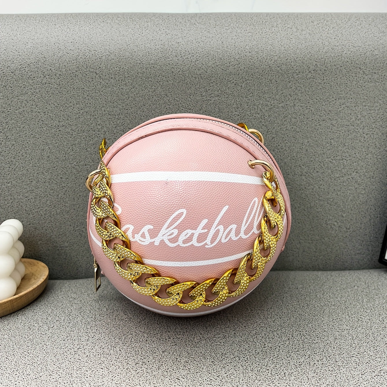 Cute Ball Shaped Novelty Bag, Round Cartoon Crossbody Bag, Women's Fashion Handbag & Shoulder Purse