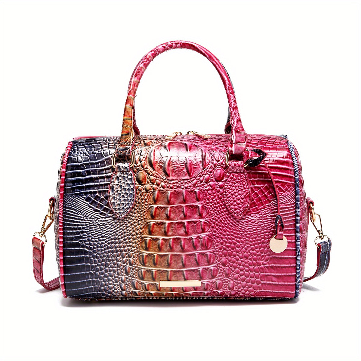 Crocodile Pattern Luxury Crossbody Bag, Top Handle Bag Purse, Classic Fashion Versatile Shoulder Bag