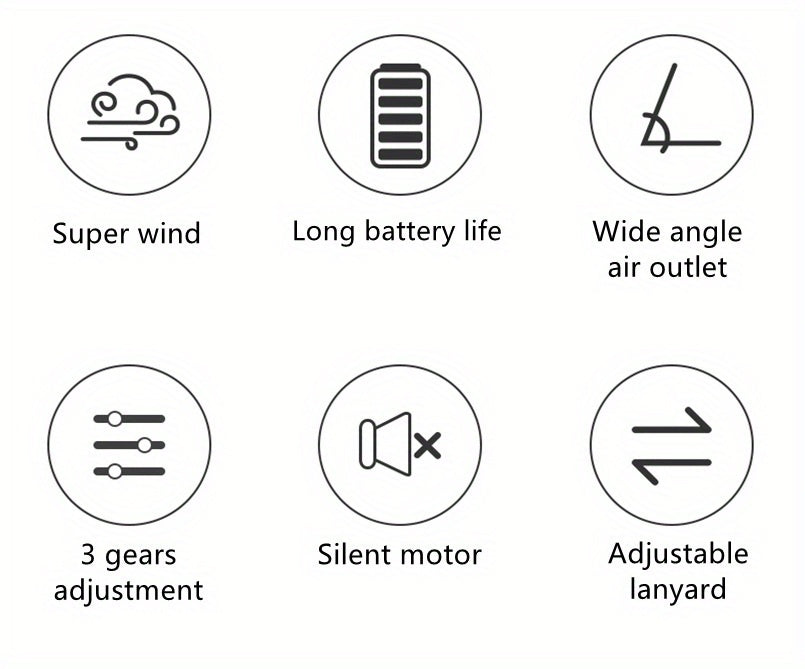 1pc, Portable USB Fan With Three-Speed Large Wind Adjustment, Waist-Hanging And Desktop Stand, Power Display, And Leafless Design