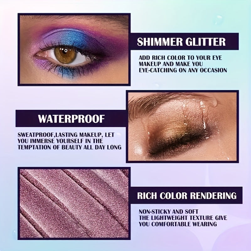 Liquid Eyeshadow - Blue Eyeshadow Palette, Purple Eyeshadow, Glitter Eyeshadow, Matte Eyeshadow - 13 Colors Makeup Nude Colors Eyeshadow Palette Natural Nude Matte Shimmer Glitter Pigment Eye Shadow Pallete Set Waterproof Smo