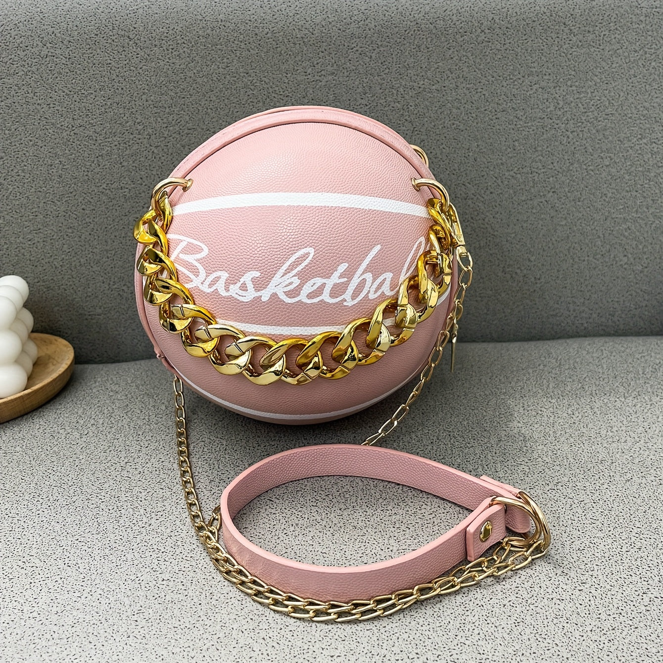 Cute Ball Shaped Novelty Bag, Round Cartoon Crossbody Bag, Women's Fashion Handbag & Shoulder Purse