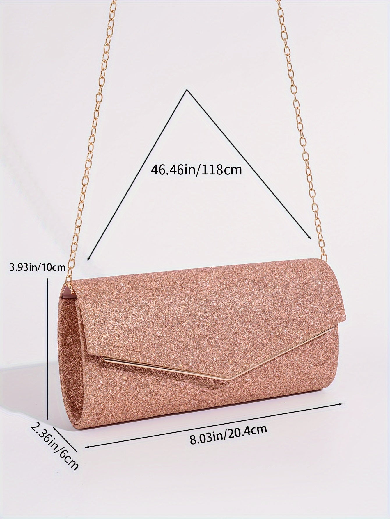 Women's Fashion Clutch With Shoulder Strap And Chain For Evening Party Wallet