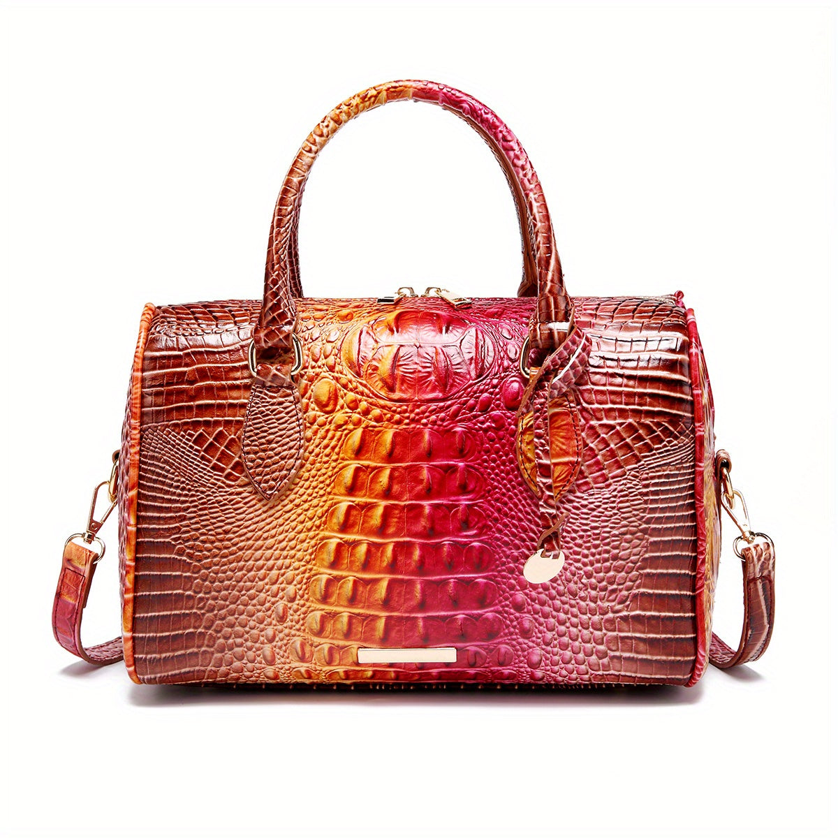 Crocodile Pattern Luxury Crossbody Bag, Top Handle Bag Purse, Classic Fashion Versatile Shoulder Bag