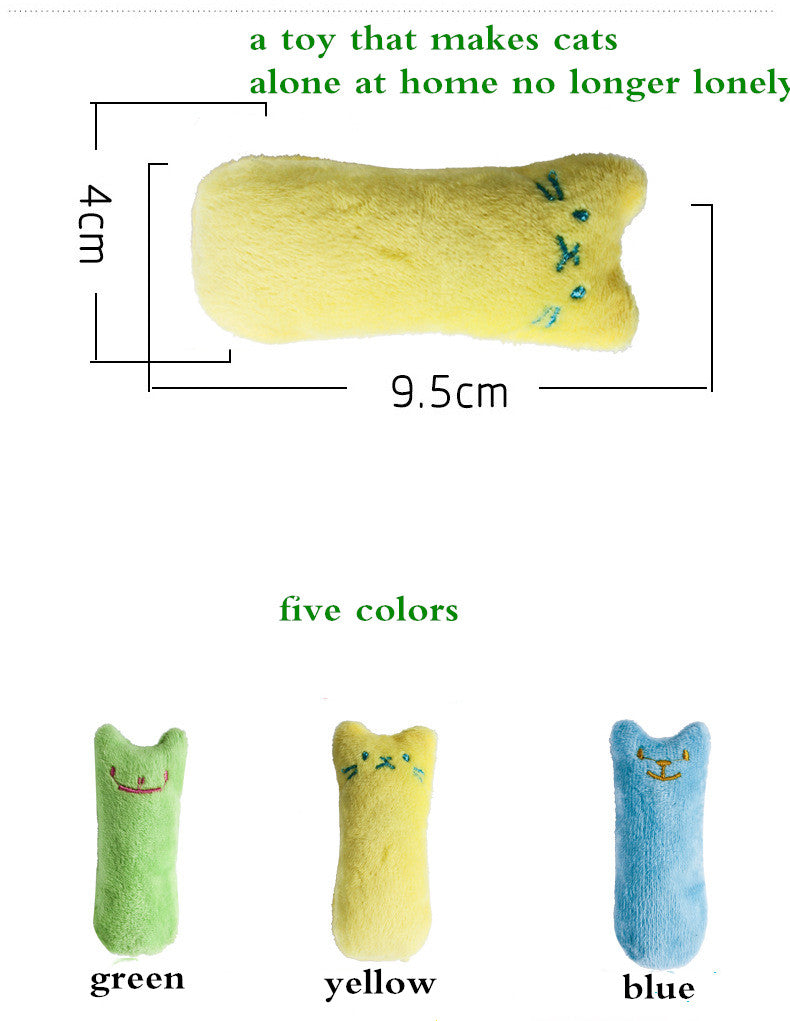 [1pc Squeaky Cat Toy] 1pc Interactive Cat Teaser Toy | Cat Design Containing Squeaky Plush Pillow Toy | Interactive Pet Supply