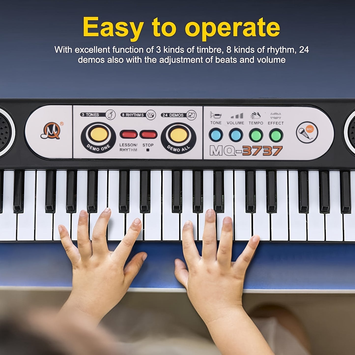 37-Key Monophonic Electronic Piano for Children | Suitable for Boys and Girls, Beginner'S Small Piano, Educational Toy for Toddlers, Multifunctional, PP Material, Perfect for Christmas or Birthday Gift (without Battery)