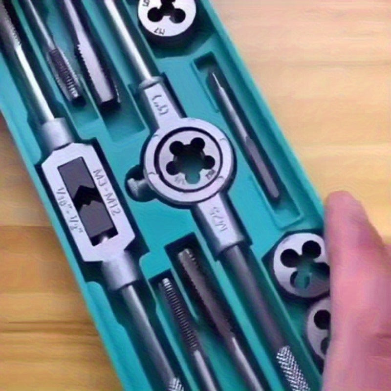 5pcs Stainless Steel Tap and Die Set with Chrome-Plated Wrench - Precision Thread Cutting Tools for Metalworking and Gear Repair, Ideal for Projects, Metalworking Tools|Sleek Metallic Finish|Durable Construction, Metalworking