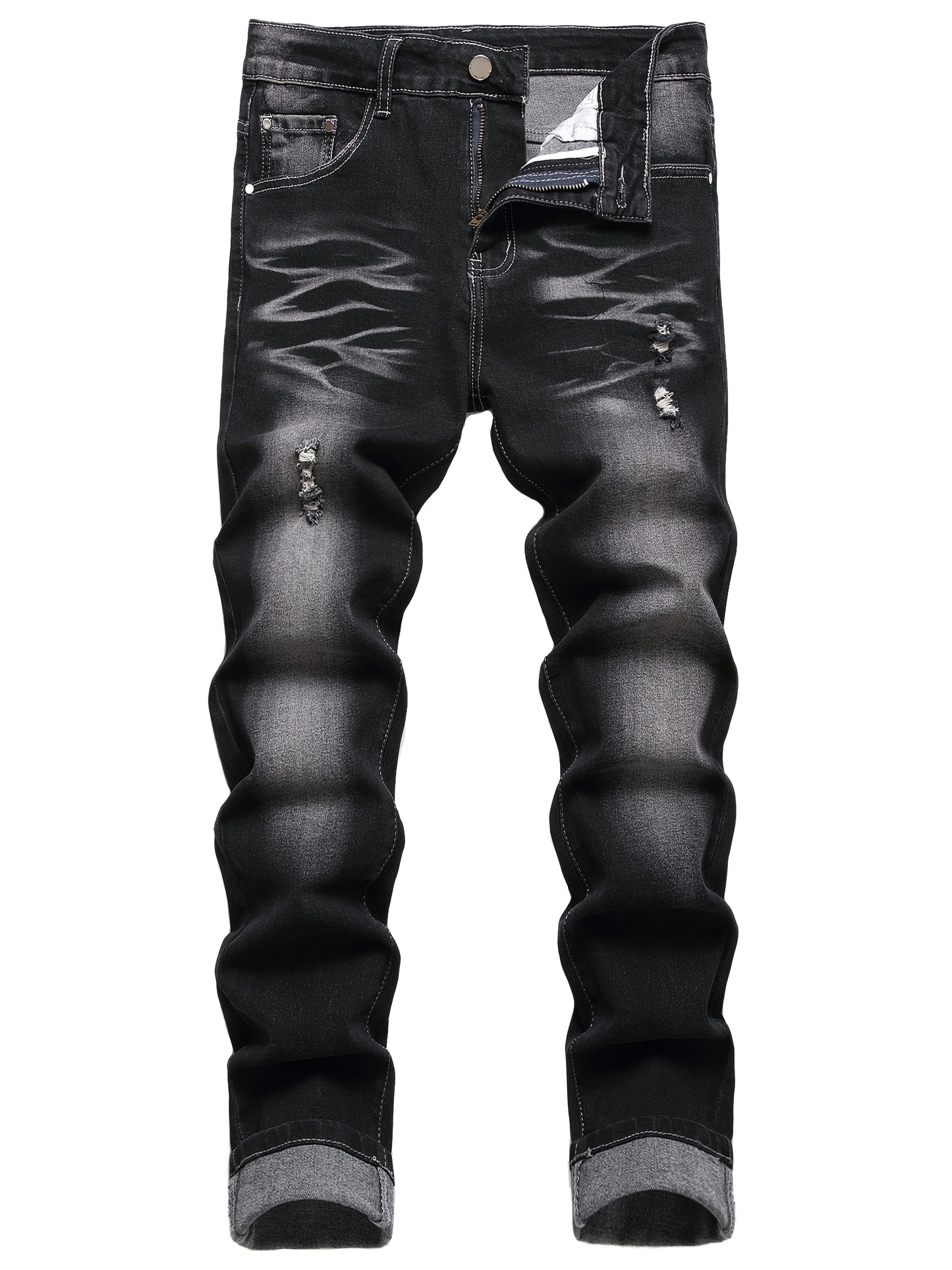 Men'S Slim Fit Jeans Stretch Ripped Skinny Jeans For Men, Fashion Straight Leg Comfort Flex Waist Casual, Pants For Men, Pantalones Para Hombr, Mens Sweatpants
