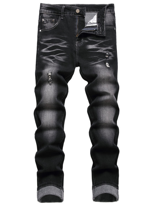Men'S Slim Fit Jeans Stretch Ripped Skinny Jeans For Men, Fashion Straight Leg Comfort Flex Waist Casual, Pants For Men, Pantalones Para Hombr, Mens Sweatpants