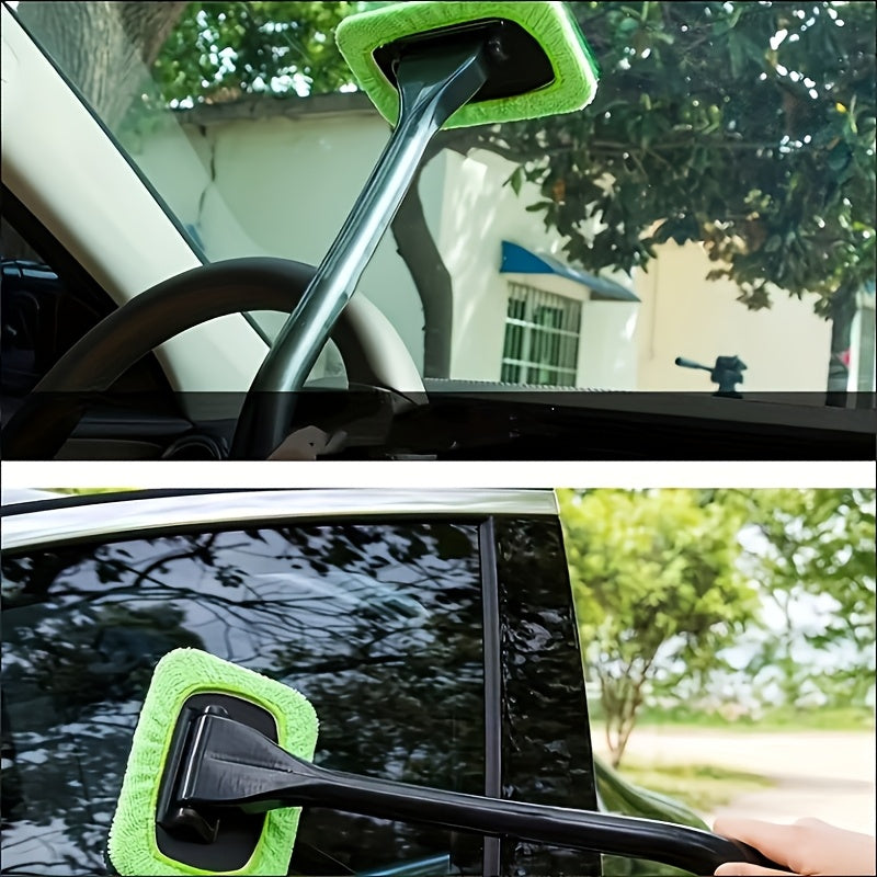 Windshield Cleaning Brush Kit • Long Handle Interior Car Glass Wiper • Plastic Material