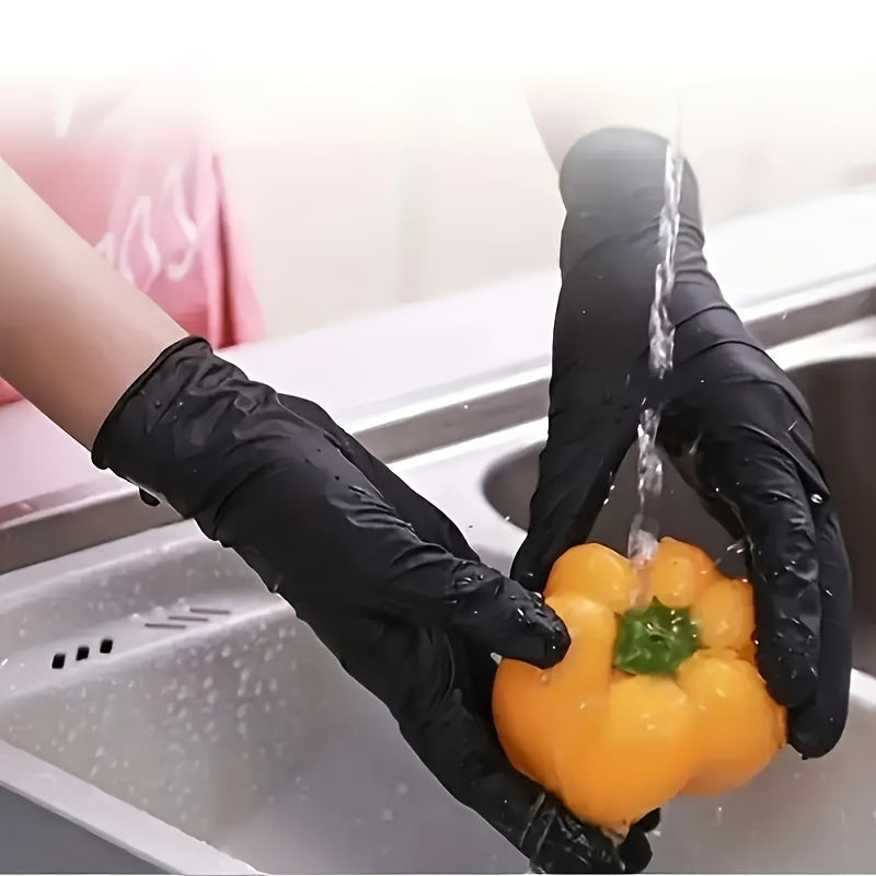50/100pcs Ultra-Durable Nitrile Gloves - Waterproof, Tear-Resistant, And Powder-Free For Kitchen Cleaning, Tattoo, Hair Dyeing, Pet Grooming, Beauty Salons, And Household Chores - Perfect For Cleaning Supplies And Household G