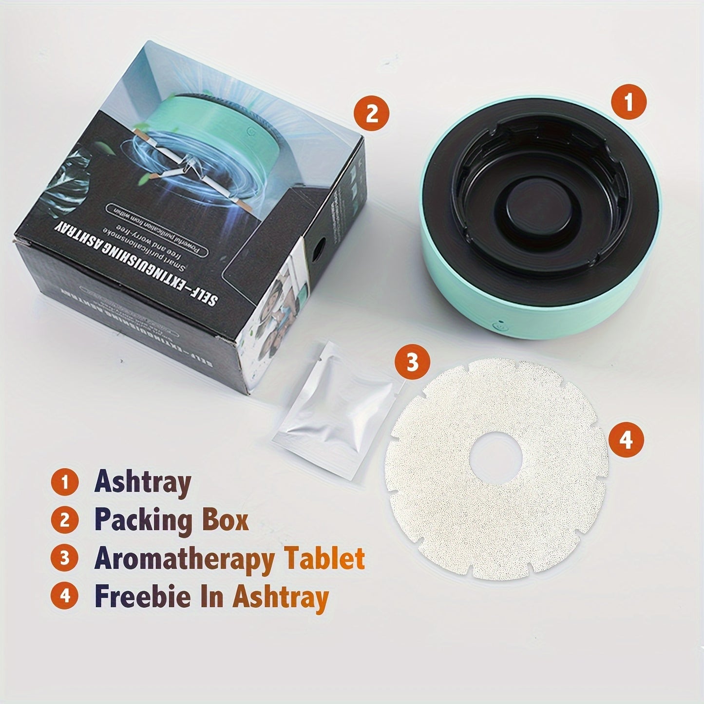 1pc, Smart Ashtray Air Purifier, Instantly Clears Second-hand Smoke And Odor, Battery Not Included, Household Gadgets, Holiday Gift, Birthday Gift, Gift For Friends
