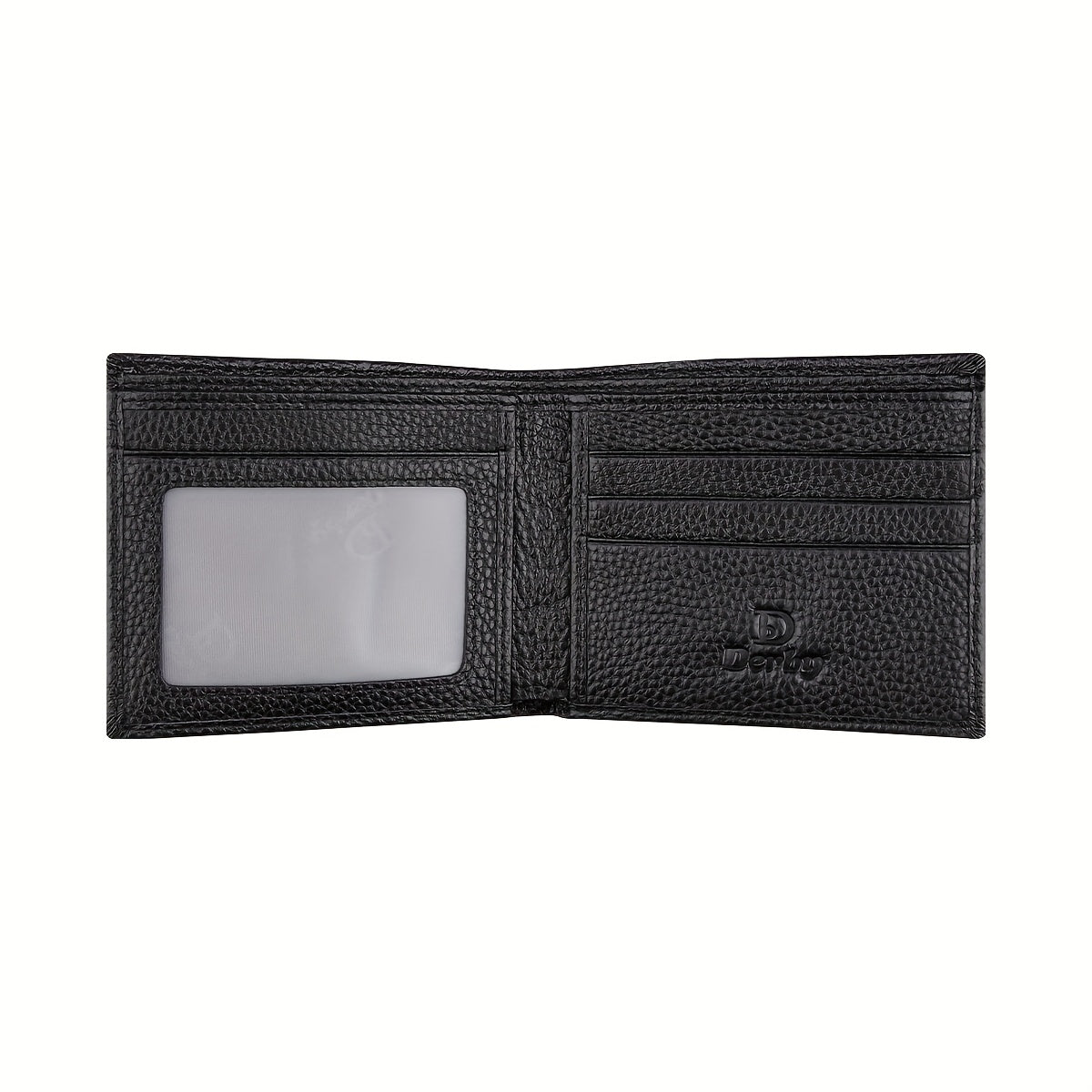 [Everyday Comfort] Baweisibinli Slim Black Leather Wallet for Men - Fashion Business Design with Multi-Card Slots & ID Window, Embossed Letter Pattern, Ideal Gift for Valentine's Day