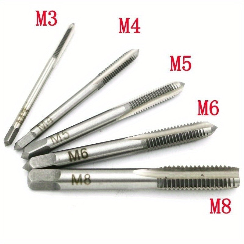 5pcs Stainless Steel Tap and Die Set with Chrome-Plated Wrench - Precision Thread Cutting Tools for Metalworking and Gear Repair, Ideal for Projects, Metalworking Tools|Sleek Metallic Finish|Durable Construction, Metalworking