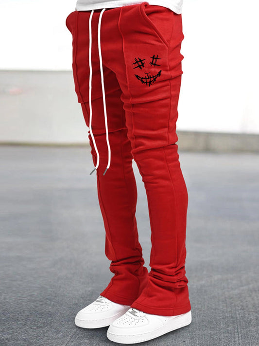 Joyful Face Series Men's Casual Long Pants, Thin and Breathable Men's Trousers, Streetwear Brand Pants, Hip-Hop Pants