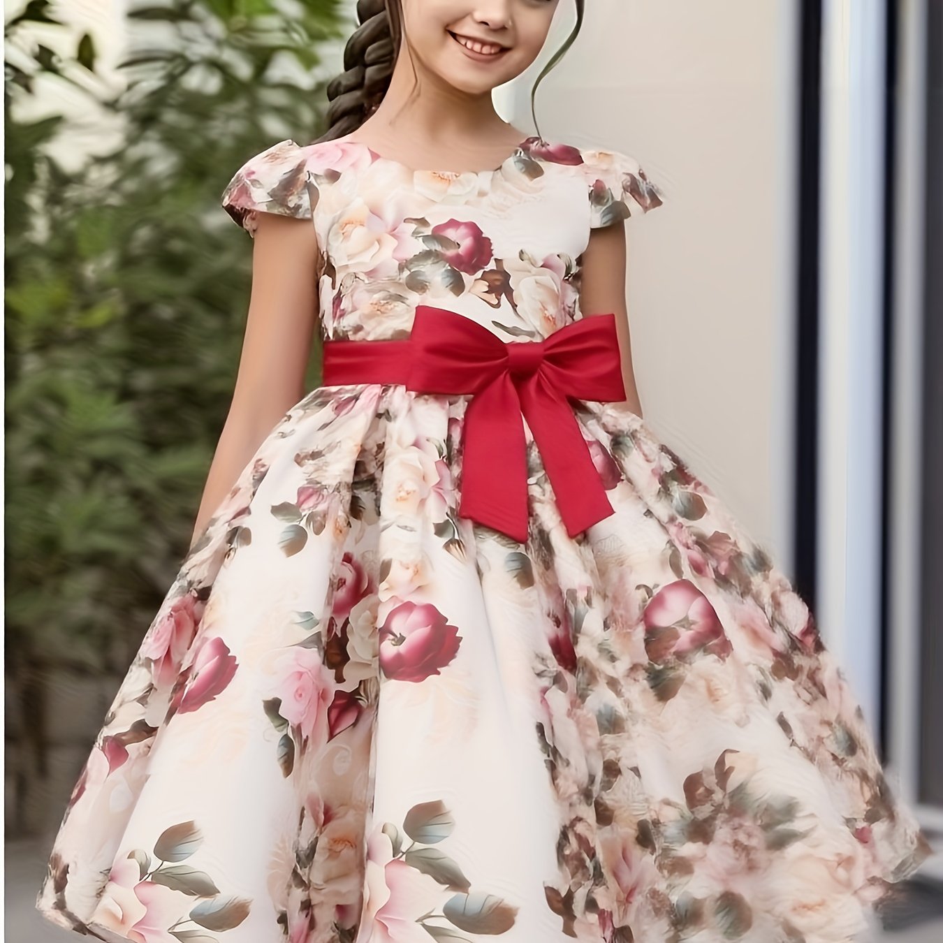 Children Eden 3-10 Years Girls Rose Print Dress