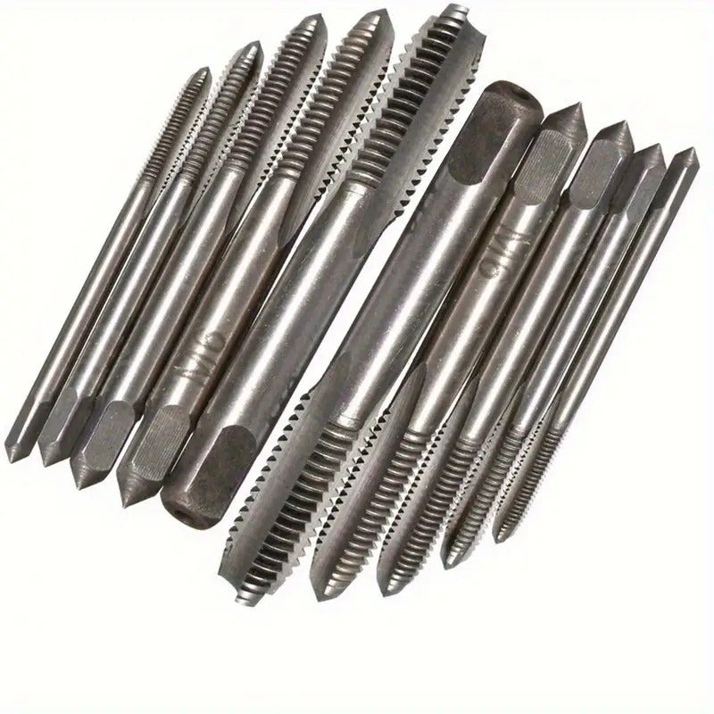 5pcs Stainless Steel Tap and Die Set with Chrome-Plated Wrench - Precision Thread Cutting Tools for Metalworking and Gear Repair, Ideal for Projects, Metalworking Tools|Sleek Metallic Finish|Durable Construction, Metalworking