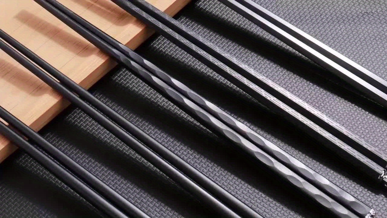 5 Pairs Reusable Metal Chopsticks Set, 9.5 Inch Dishwasher Safe Fiberglass Chopsticks, Non-Slip Chopsticks, Kitchen Gadgets Tableware for Restaurants, for Pasta, Sushi, Gnocchi, Desserts, Perfect Halloween And Christmas Gifts