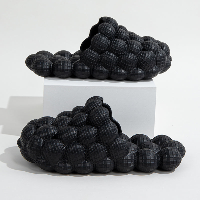 Ultra-Lightweight Bubble Slides - Closed-Toe, Anti-Skid, Massage, Lychee Patterned, EVA Insole, Slip-On, Indoor & Outdoor Beach Slippers for Women - Perfect for Relaxation and Leisure Activities