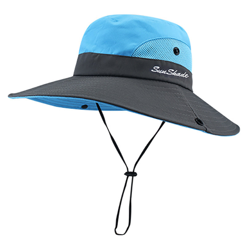 SUNYGOOG UPF Bucket Hat with Cooling Mesh & Ponytail Hole - Breathable Shield for Men & Women, Lightweight Wide Brim Outdoor for, Fishing, - Adjustable (Hand Wash/Dry Clean)