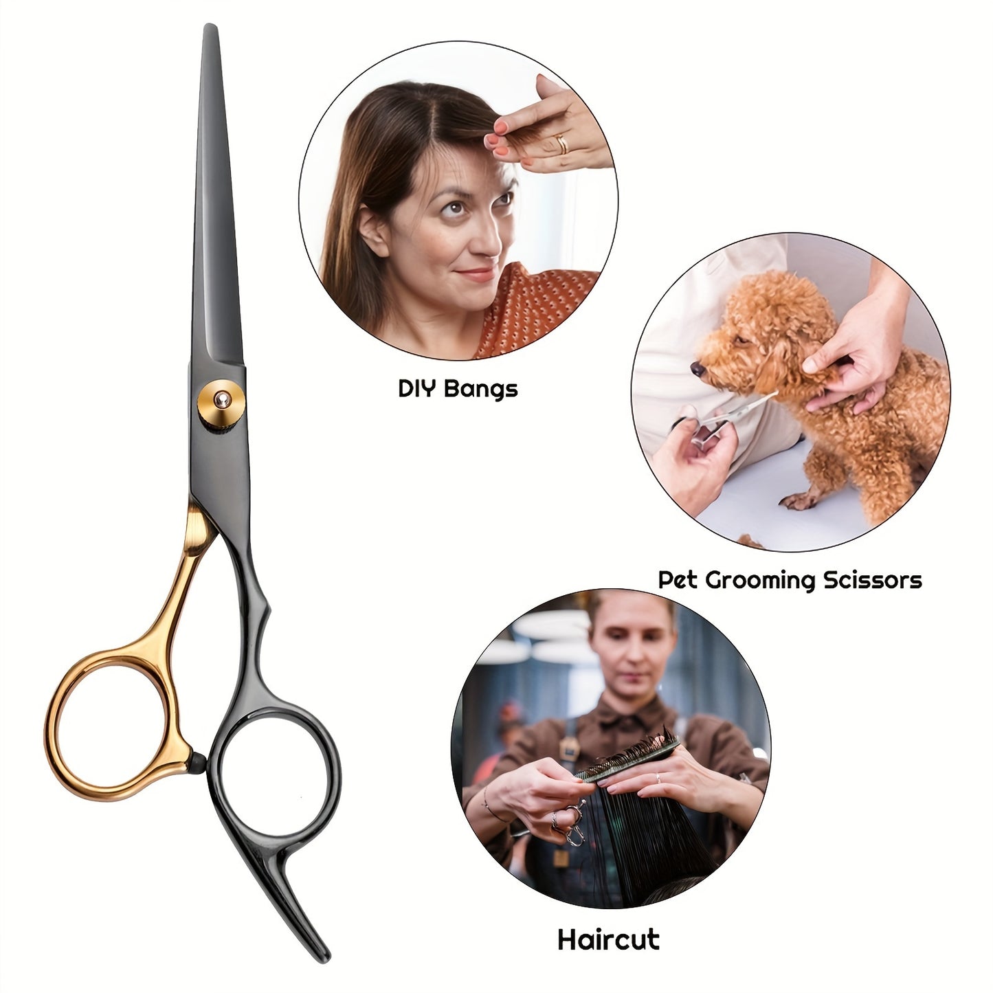 Hair Cutting Scissors, Professional Barber Shears Set with Hair Scissors Thinning Shears, for Men Women Pet