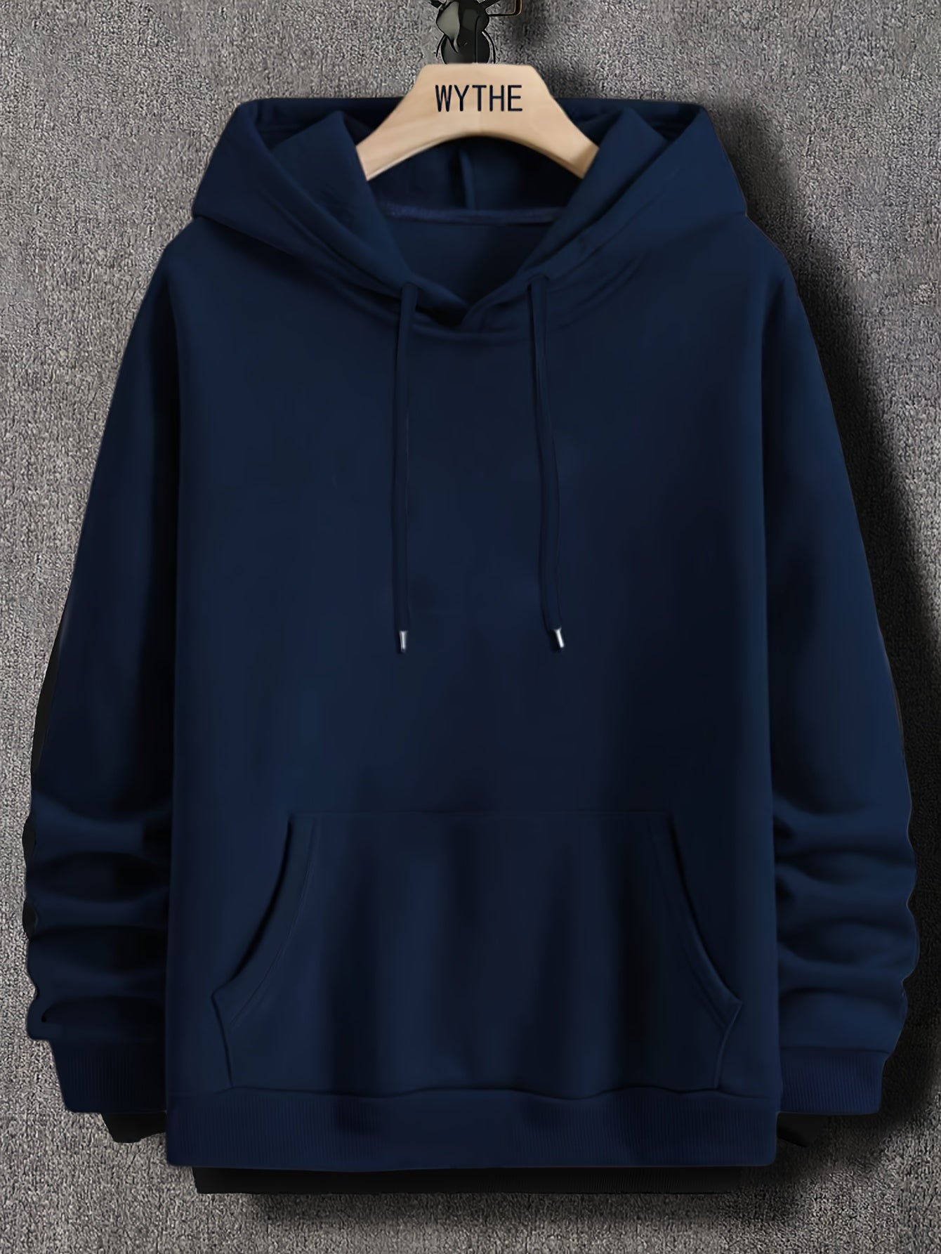 Effortless Style & Comfort: Durable Men's Geometric Hoodie with Kangaroo Pocket - Perfect for Spring/Fall