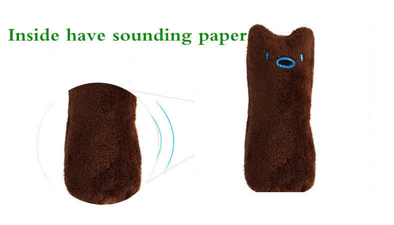 [1pc Squeaky Cat Toy] 1pc Interactive Cat Teaser Toy | Cat Design Containing Squeaky Plush Pillow Toy | Interactive Pet Supply