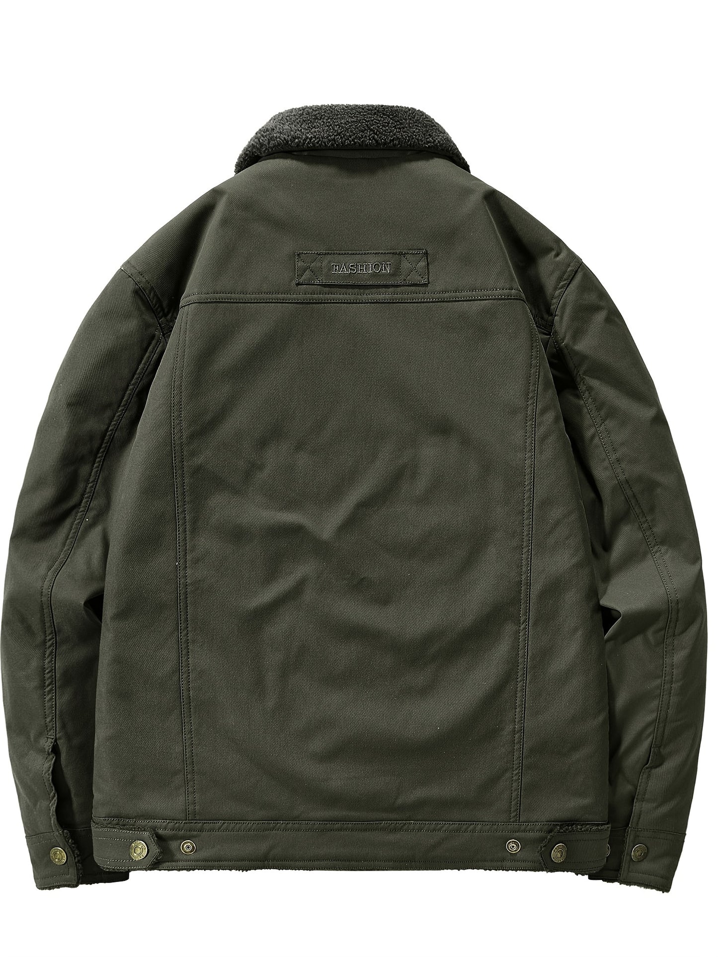Men's Premium Fleece Windbreaker Jacket - Water-Resistant, Multi-Pocket, Lapel Collar, Casual, Breathable, Lightweight, Warm, and Comfortable for Fall and Winter Outdoor Activities, Hiking, Camping, and Daily Wear