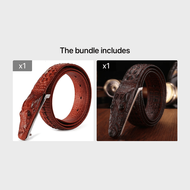 Men'S Black Crocodile Pattern Belt with Smooth Alloy Buckle - Casual Style, Genuine Leather, Perfect for Casual Attire