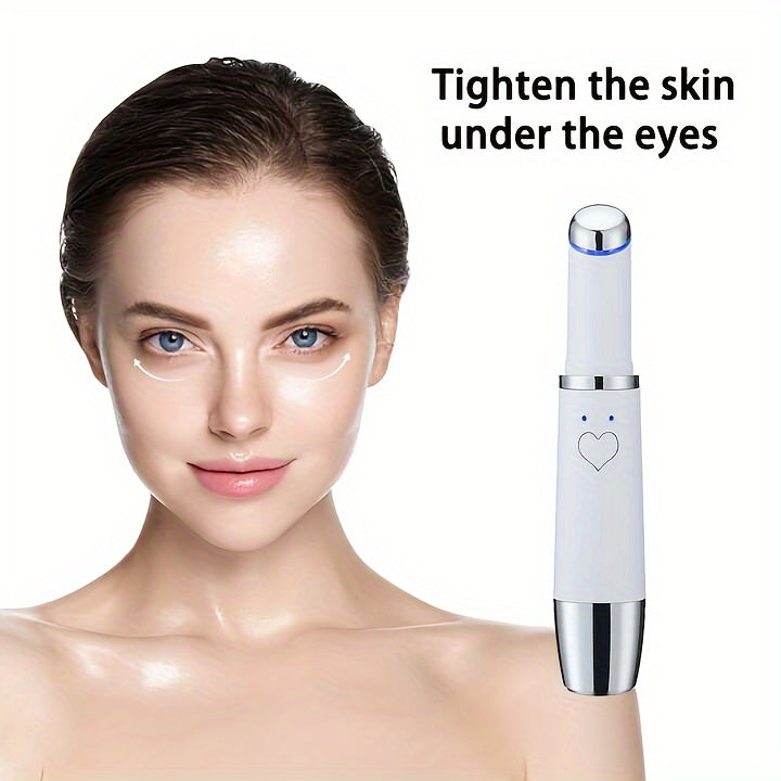 Rechargeable Heated Eye Massager Pen - Cosmetic Instrument - Hot & Cold Face Lifter, Relaxes Dark Circles, Eye Bags, Puffiness, Soothes Facial Tension, Perfect Birthday, Christmas Gift for Women and Men