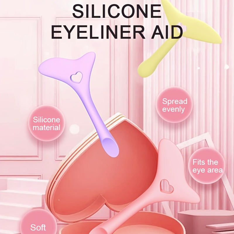 Silicone Wing Tips - Eyeliner Stencils, Mascara, Lipstick, Cream Mask Applicator Makeup Beauty Tool for Perfect Application