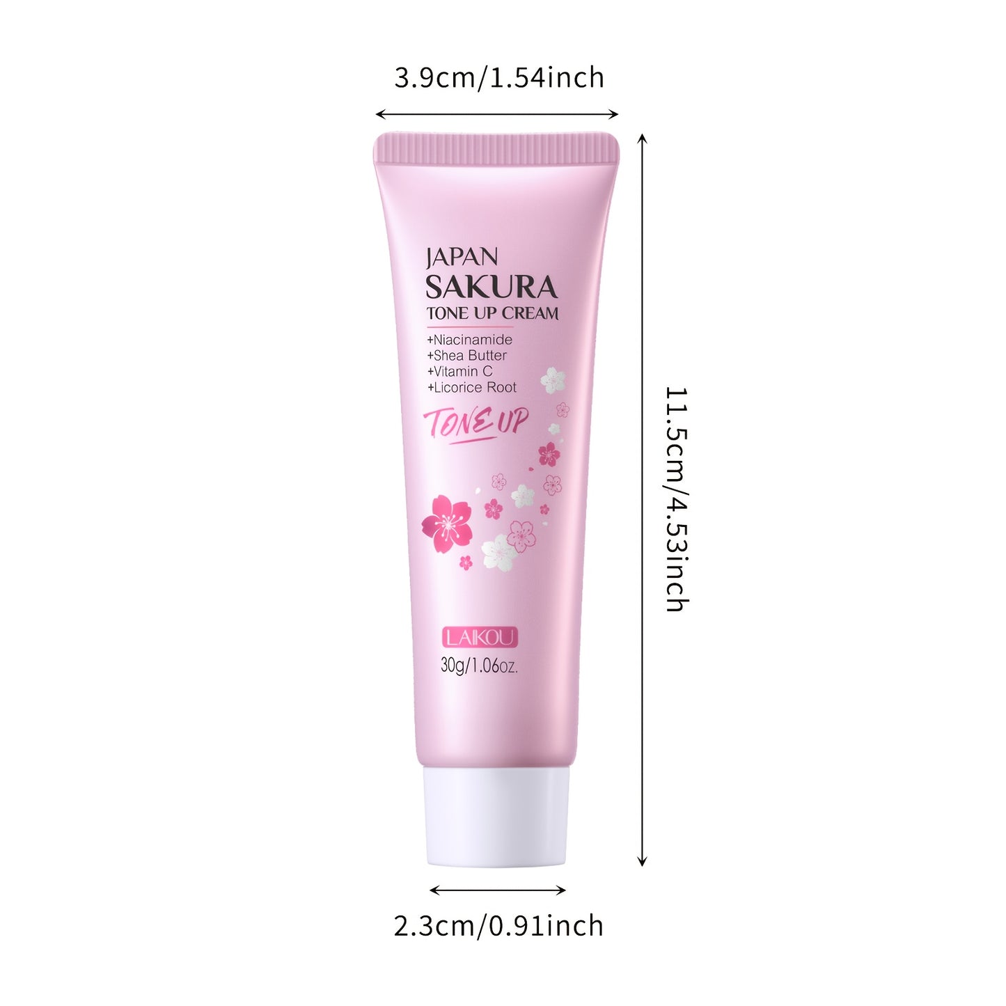 LAIKOU Sakura Tone UP Cream Even Light Beige Primer, Moisturizer Long Lasting Waterproof 1.06oz