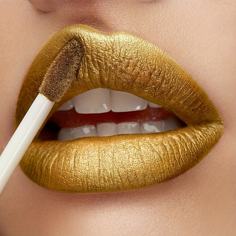 Golden Bar Luxury Lipstick - Timeless Velvety Smooth Finish, Intense Color Stay, Smudge-Proof & Waterproof - The Perfect Romantic Valentines Day Gift for Her