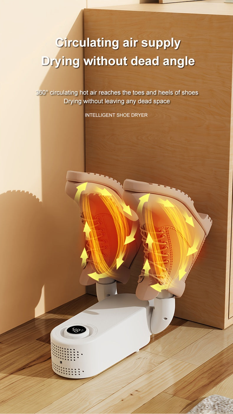 The Smart Shoe Dryer Is a Timed Device for Drying Shoes And Socks at Home Using Hot Air Circulation, Without Battery