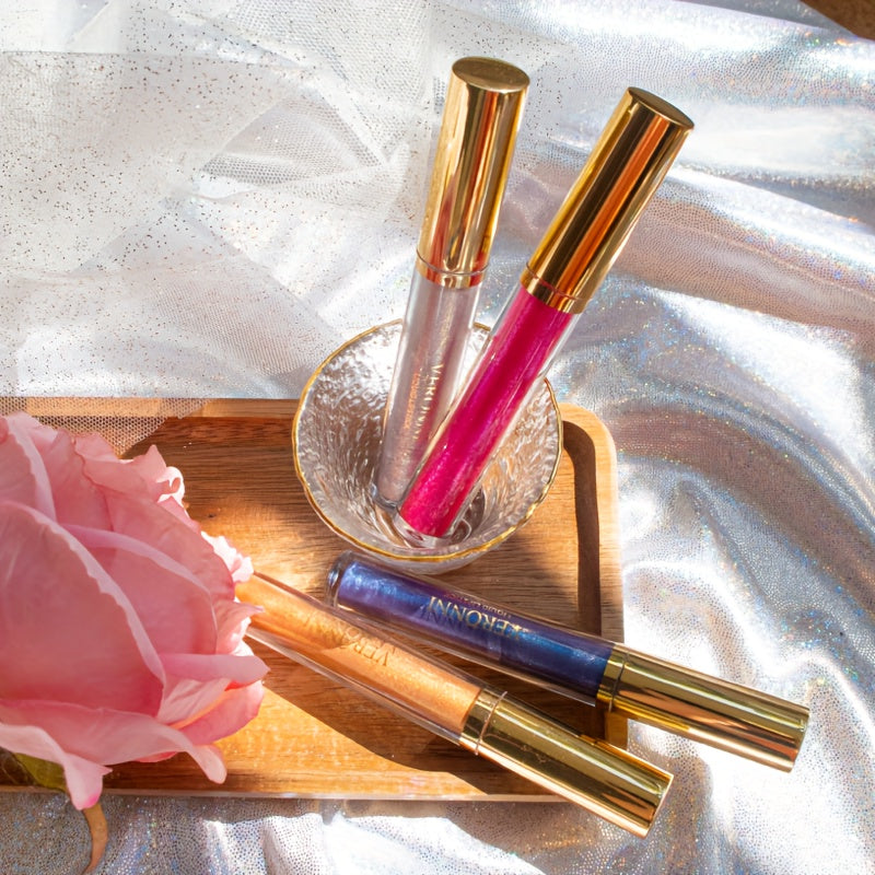 10 Colors Diamond Shiny Lip Gloss, Pearly Glitter Shimmer Finish High Pigmented, Long Lasting Makeup, Smudge Proof Lip Stain Valentine's Day Gifts For Music Festival