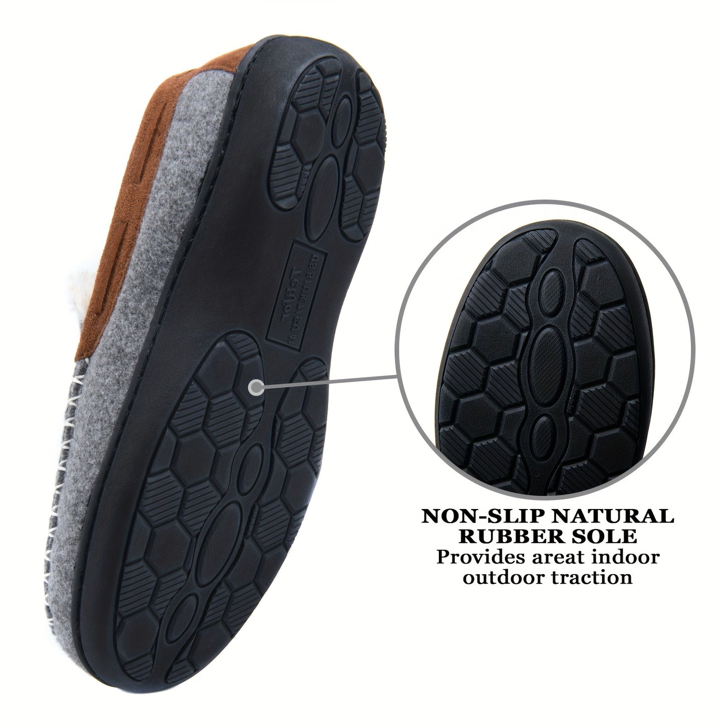 Moc Toe Home Slippers Soft Plush Cozy House Slippers Anti-skid Slip-on Shoes Indoor For Men Winter Shoes