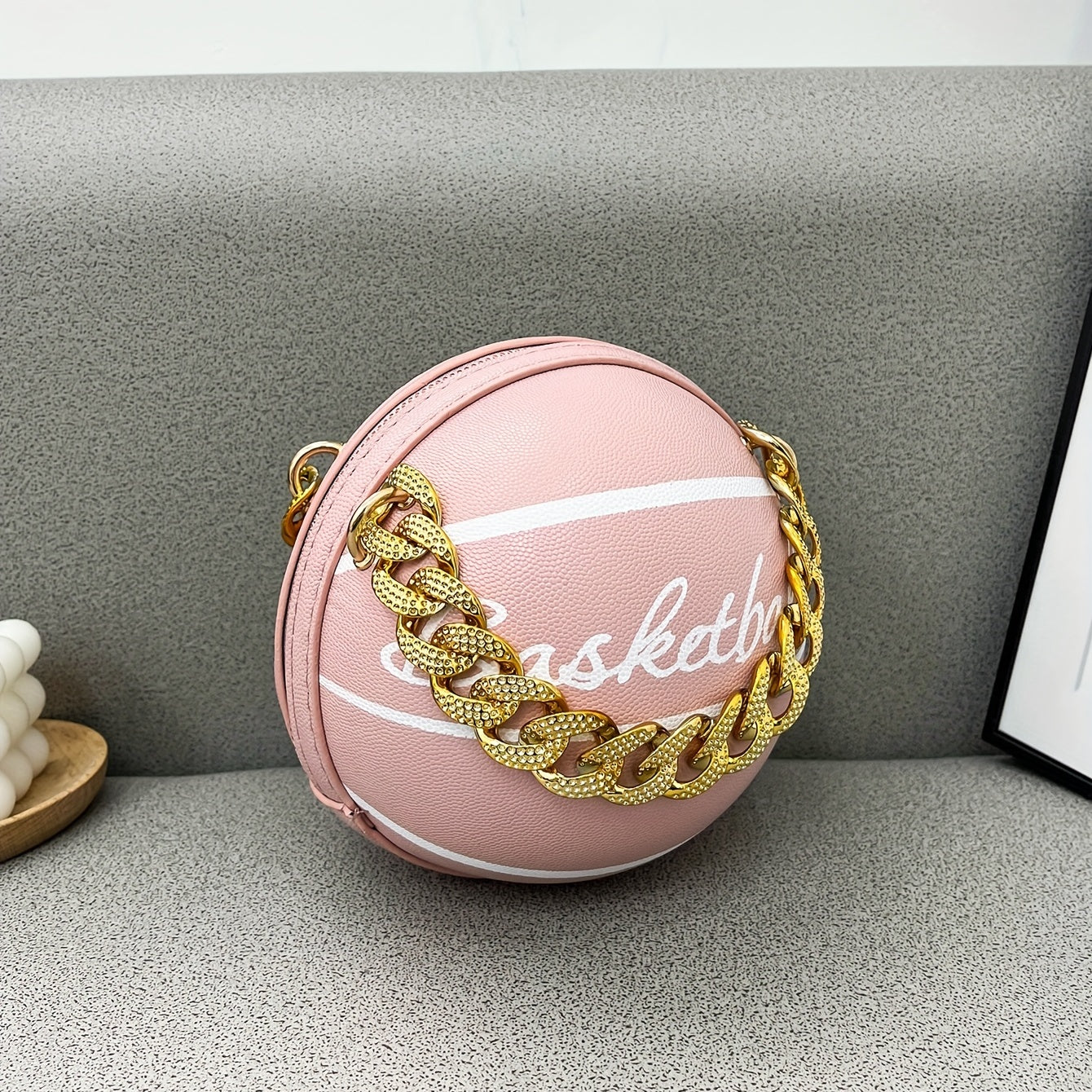 Cute Ball Shaped Novelty Bag, Round Cartoon Crossbody Bag, Women's Fashion Handbag & Shoulder Purse