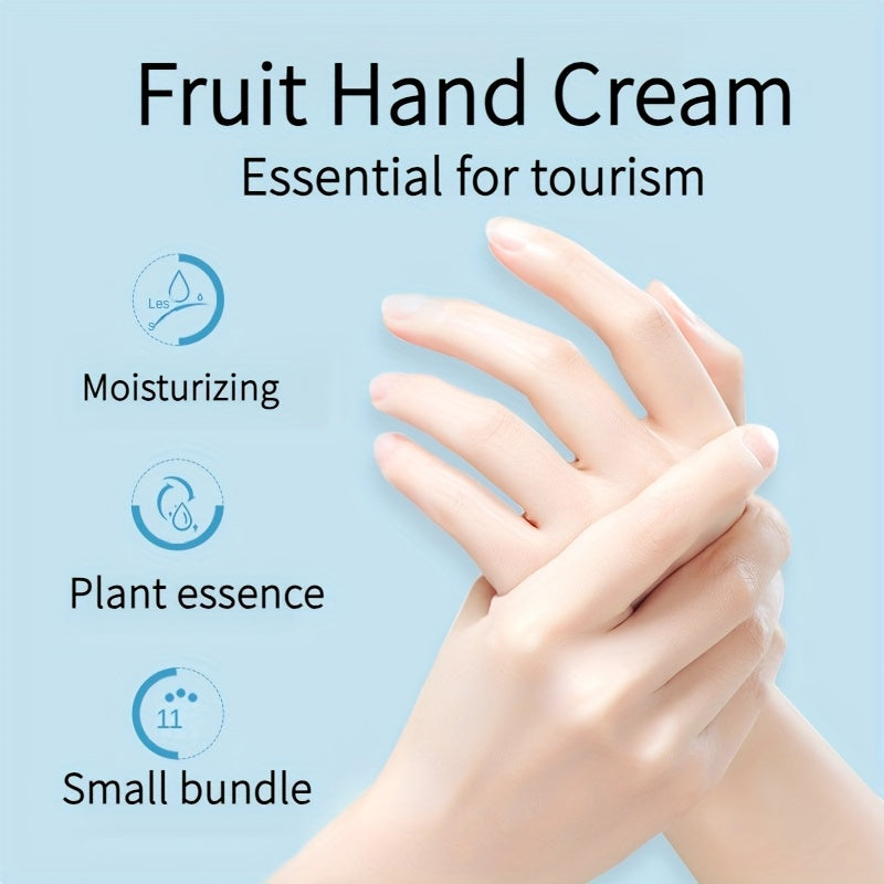 Fruit and plant essence hand cream, suitable for hand care, moisturizing, refreshing, not greasy, small package, portable, suitable for both men and women in all seasons