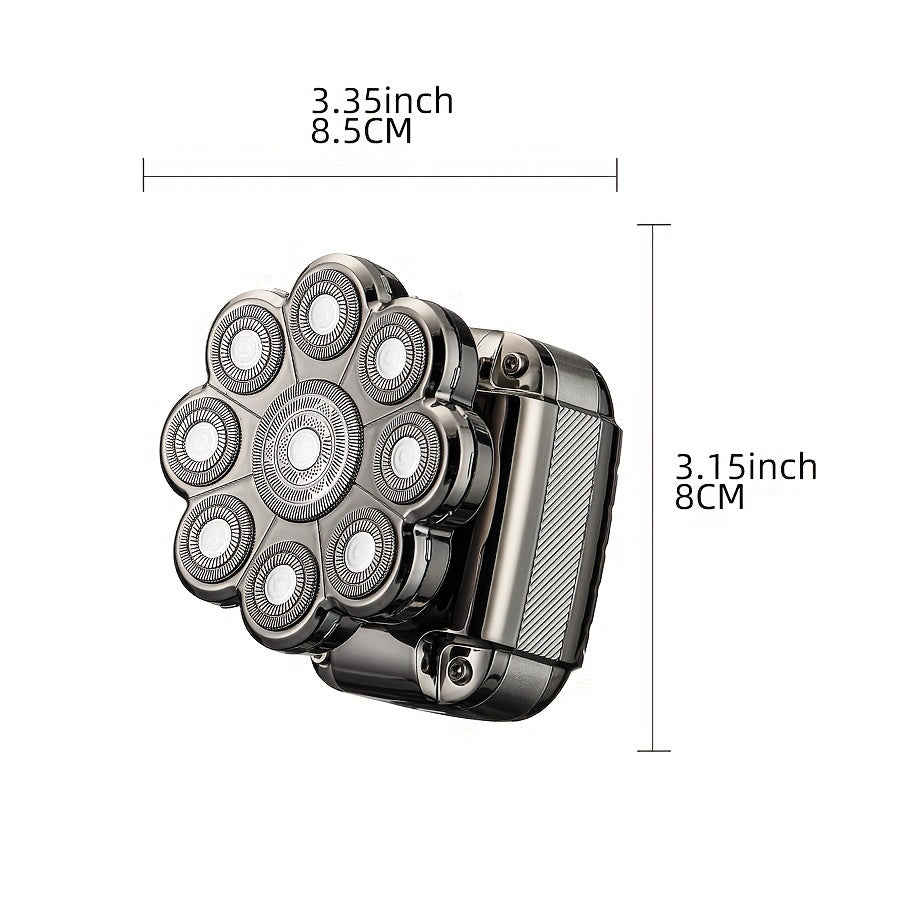 5-in-1 Electric Razor For Men: Detachable Head Shavers With LCD Display, Waterproof Bald Shaver, Magnetic Suction, Hair Clippers, Nose Trimmer, Brush, & Massager!