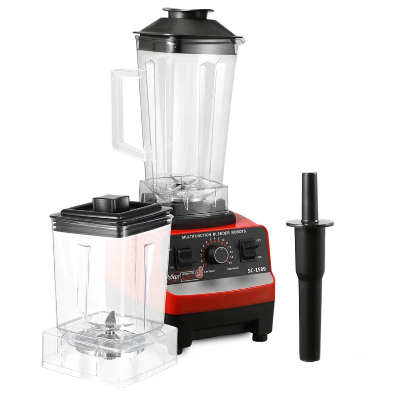 Heavy Duty Commercial Blender Stationary Mixer Food Processor Ice Smoothies for Kitchen 2000W High Power Juicer Blender BPA Free