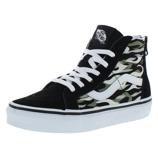 For Sk8 High PS Boys Shoes Color Flame Camo Black/Grey 100% Authentic Made in China Model MSS-VN0A4BUXN42