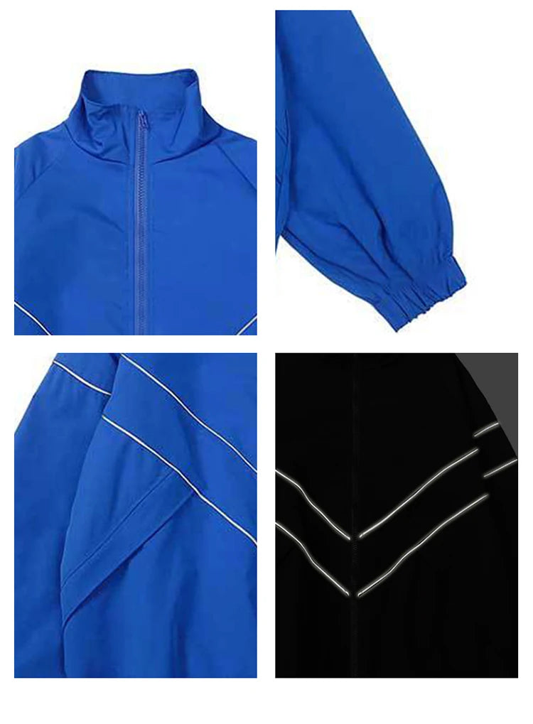 Spring Autumn Reflect Functional Man Jacket Men Black Windbreaker Coats Outdoor Windproof Waterproof Night Riding Zipper Jackets