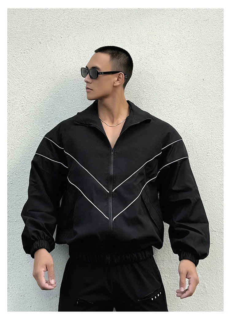 Spring Autumn Reflect Functional Man Jacket Men Black Windbreaker Coats Outdoor Windproof Waterproof Night Riding Zipper Jackets